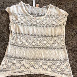 Eyeshadow white knit cover up top